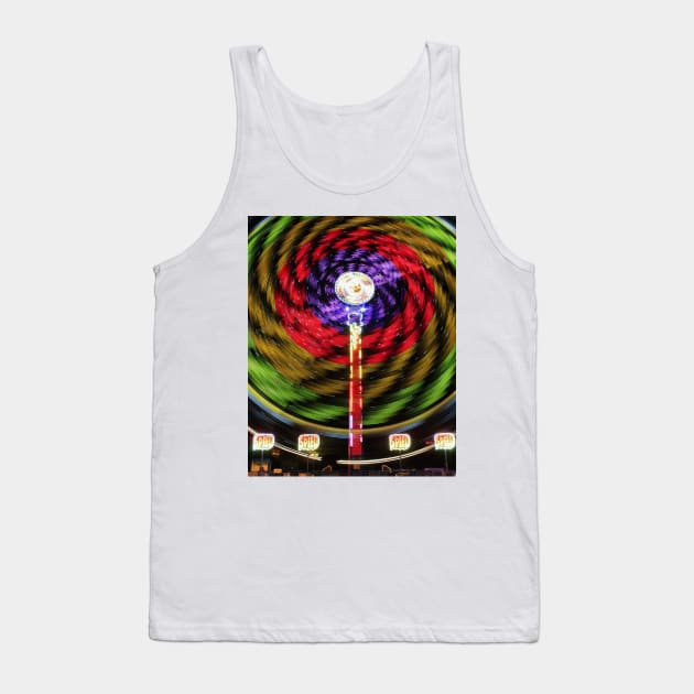 Colorful Abstract lights on a fair ride at night in Kansas. Tank Top by ROBERTDBROZEK